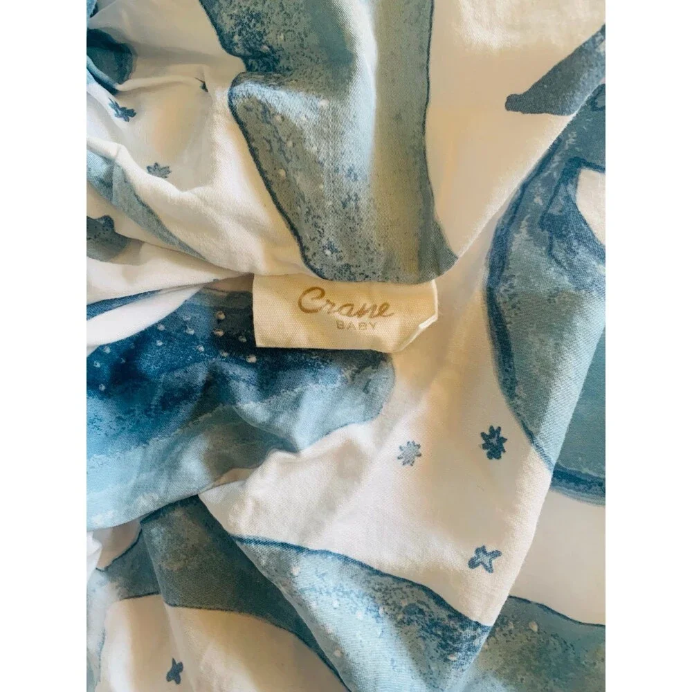 CRANE BABY crib sheet caspian whale